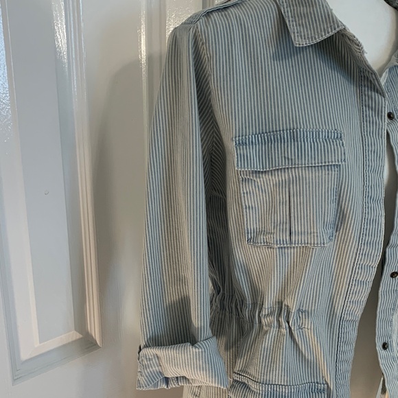 Universal Thread Blue Striped Utility Jacket - Picture 4 of 11